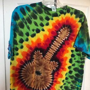 Tie Dye Guitar T shirt XL